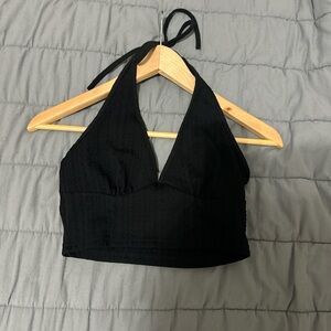 Black Halter Crop Top